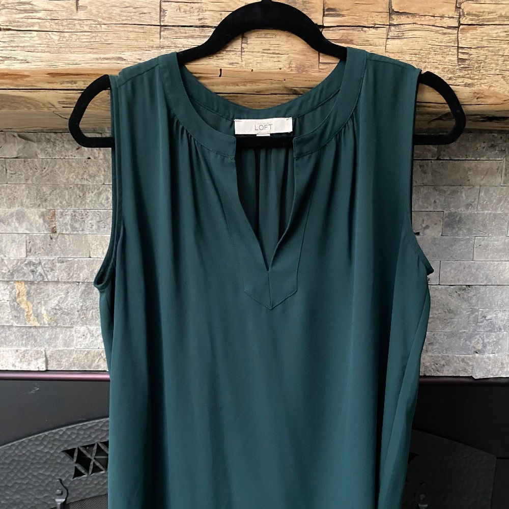 Loft Brand Sleeveless Split Neck Blouse